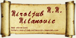 Miroljub Milanović vizit kartica